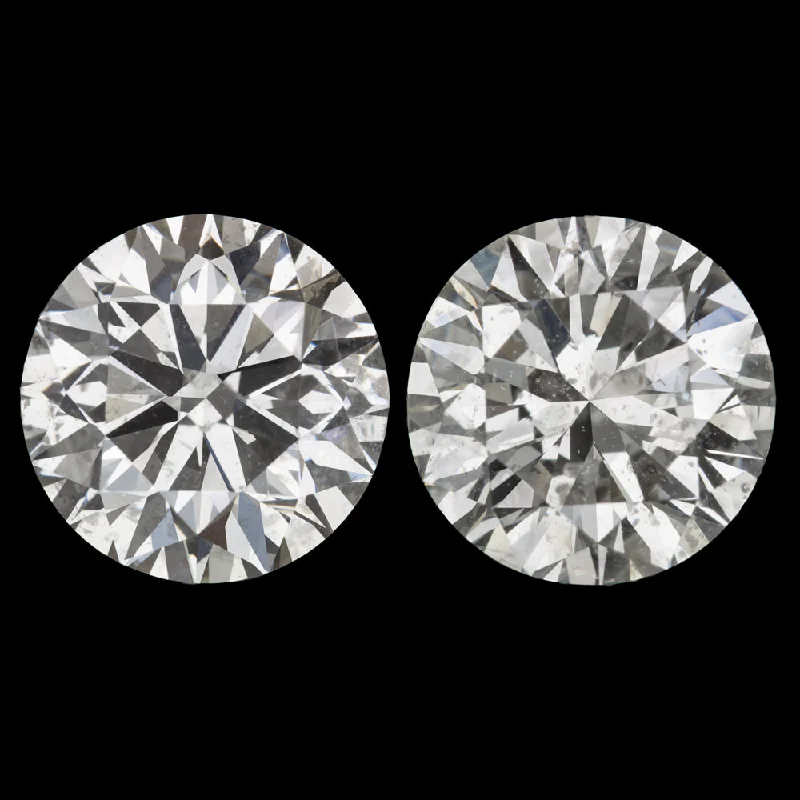 women’s small gold earrings-4.06c NATURAL DIAMOND STUD EARRINGS VERY GOOD ROUND BRILLIANT CUT PAIR LOOSE 4ct