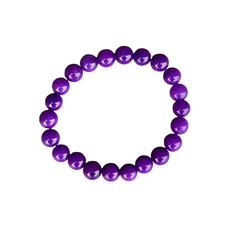 women’s stackable bangles-Royal Purple Jade 8mm Bracelet