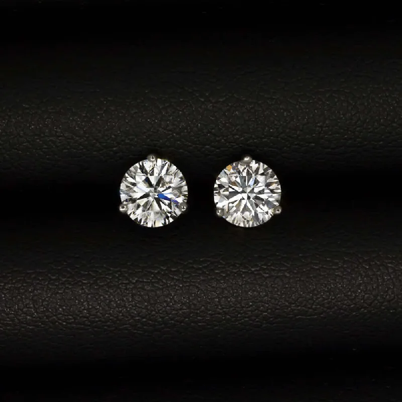 women’s luxury earrings-1.90ct VERY GOOD CUT DIAMOND STUD EARRINGS NATURAL ROUND BRILLIANT WHITE GOLD