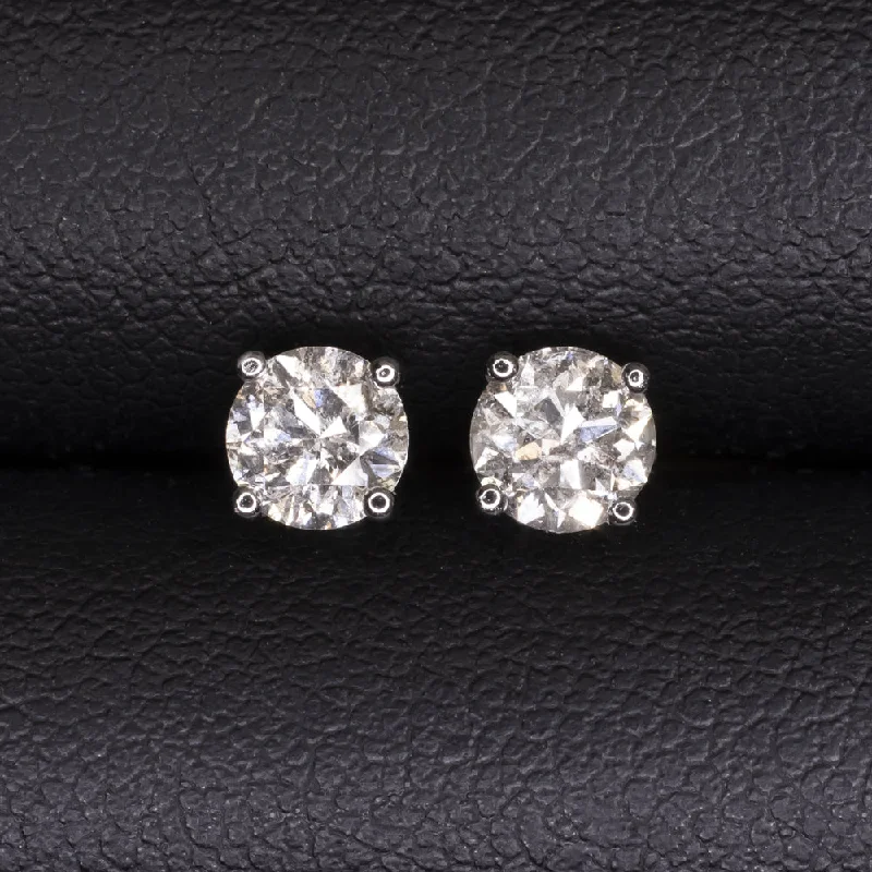 women’s halo earrings-1 CARAT VERY GOOD CUT NATURAL DIAMOND STUD EARRINGS 14k WHITE GOLD ROUND 1ct