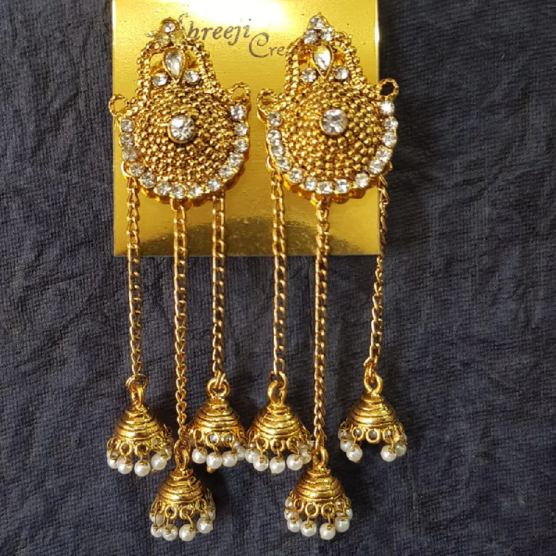 women’s moonstone earrings-Shreeji Gold Plated Austrian  Stone Dangler Earrings