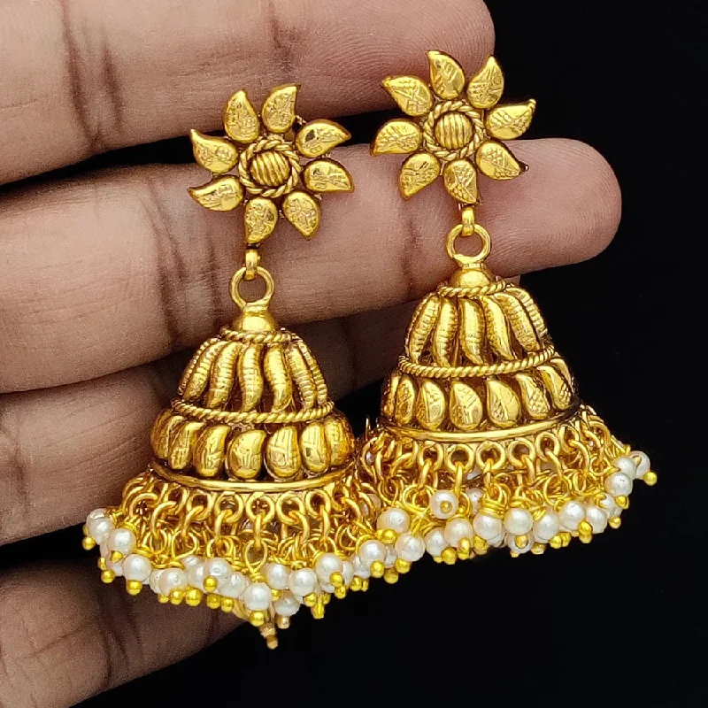 women’s radiant earrings-Jewel Addiction Gold Plated Jhumki Earrings