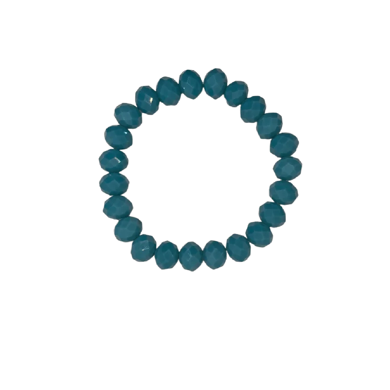 women’s fitness bracelets-Peacock Crystal Faceted Rondelle 10mm Bracelet