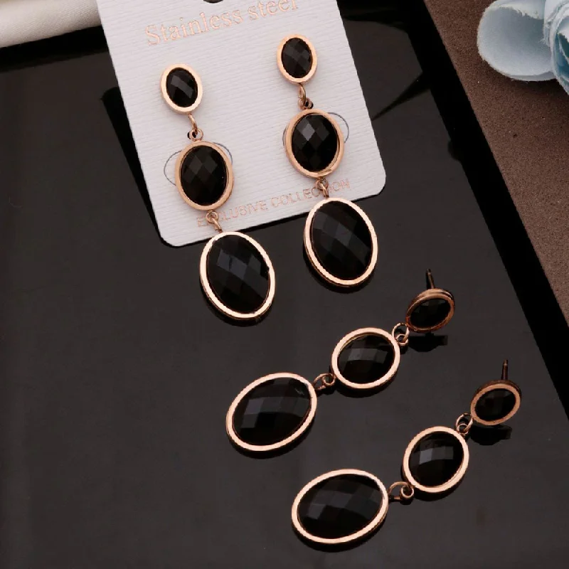 women’s vintage stud earrings-H K Fashion Anti Tarnish Stainless Steel Dangler Earrings