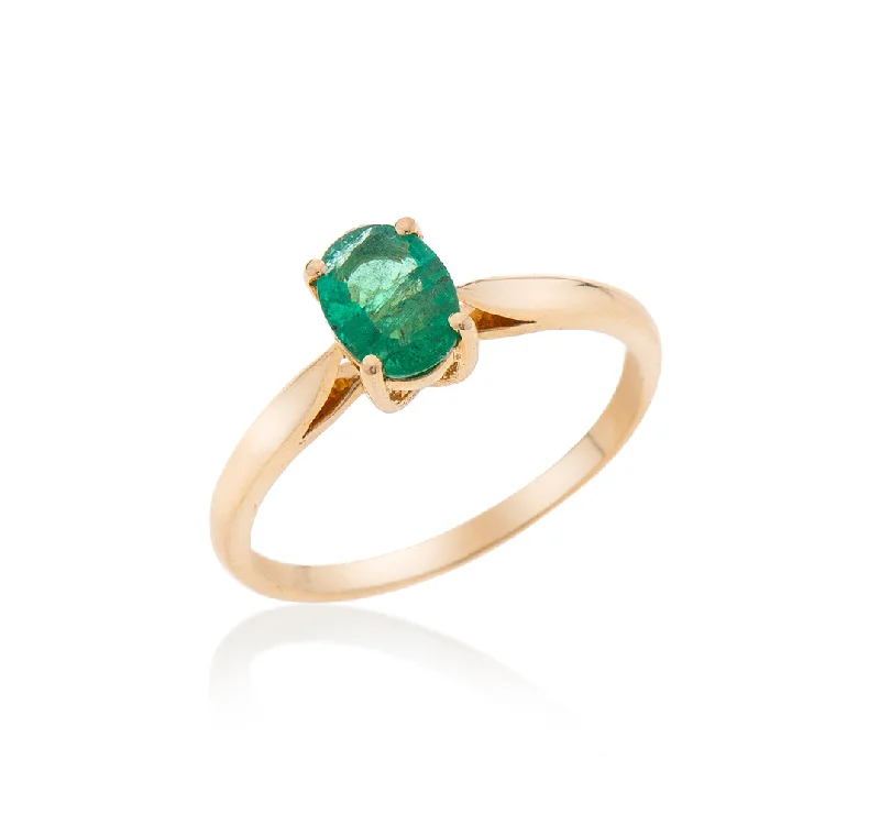 women’s silver gemstone rings-Nava Zahavi Emerald Beauty Ring