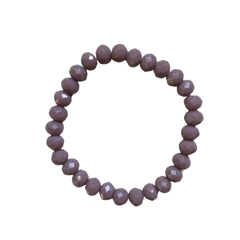 women’s simple bangles-Light Purple Jade Faceted Rondelle 8mm Bracelet