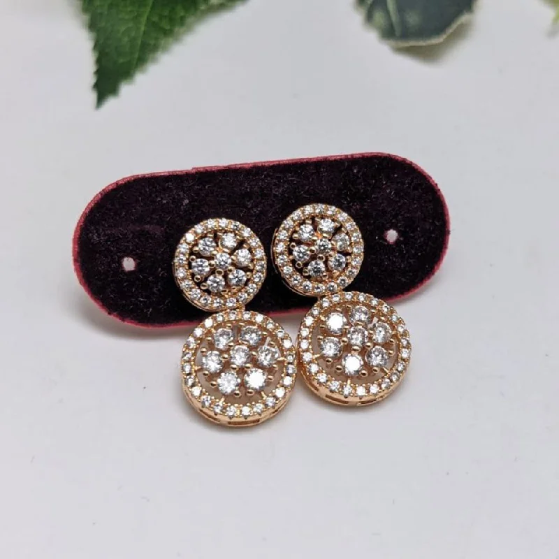 women’s luxury earrings-Aamrapali  Gold  Plated  American  Diamond  Dangler  Earrings