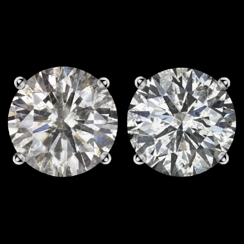 women’s large stud earrings-2.68ct VERY GOOD CUT DIAMOND STUD EARRINGS NATURAL ROUND BRILLIANT PAIR 2.5ct