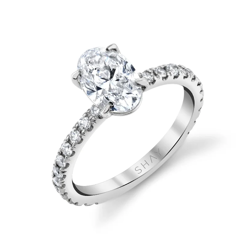 women’s diamond solitaire rings-DIAMOND OVAL SOLITAIRE PINKY RING