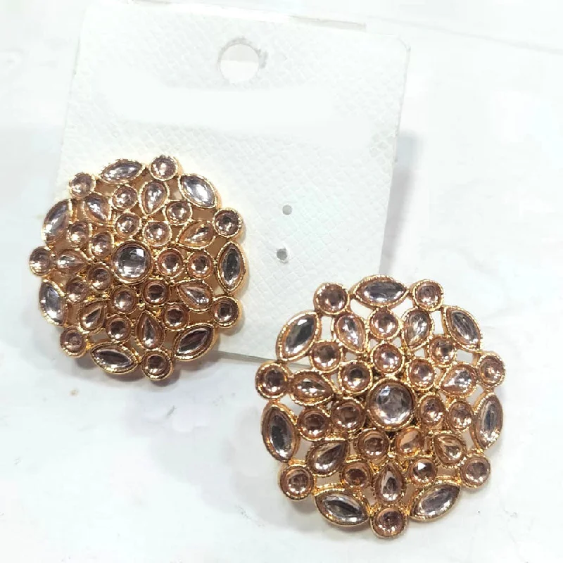 women’s leaf earrings-Manisha Jewellery Gold Plated Kundan Stone Stud Earrings