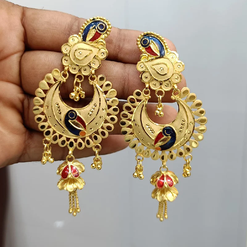 women’s luxury earrings-Pari Art Jewellery Gold Forming Dangler Earrings