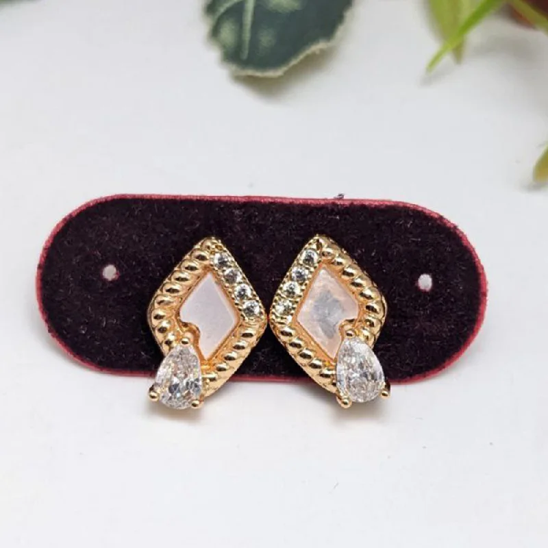 women’s crystal earrings-Aamrapali  Gold  Plated  American  Diamond  Stud   Earrings