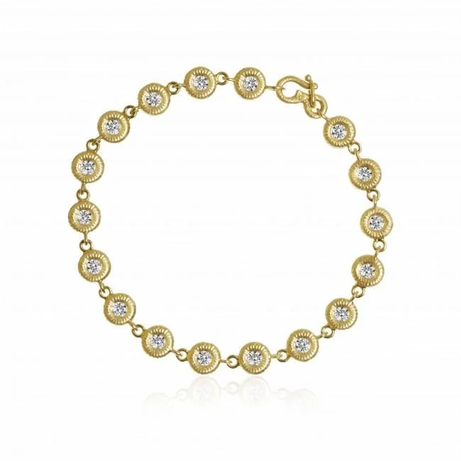 women’s luxury charm bracelets-Glory 18K Gold Bracelet w. Diamonds