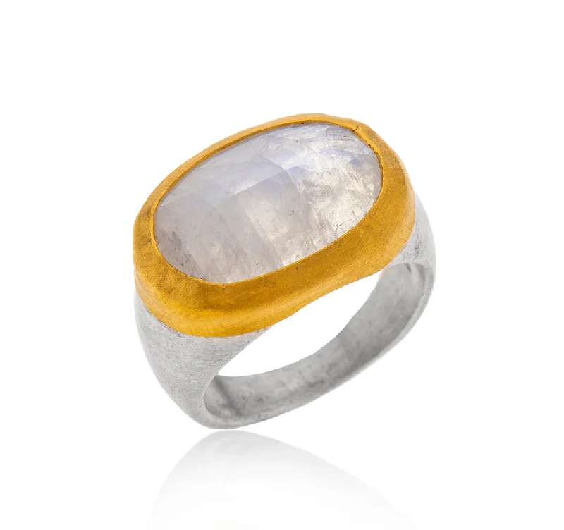 women’s large rings-Nava Zahavi Moon Bright Ring