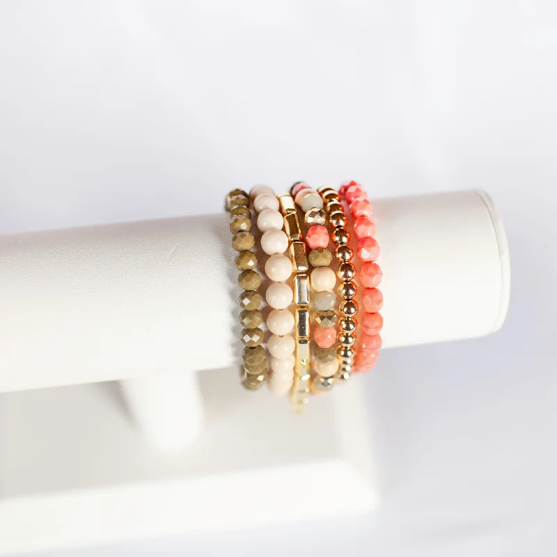 women’s gold bangles with diamonds-Sorority Girl Bracelet Stack