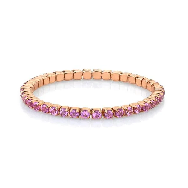 women’s stackable gemstone rings-PINK SAPPHIRE SINGLE THREAD RING