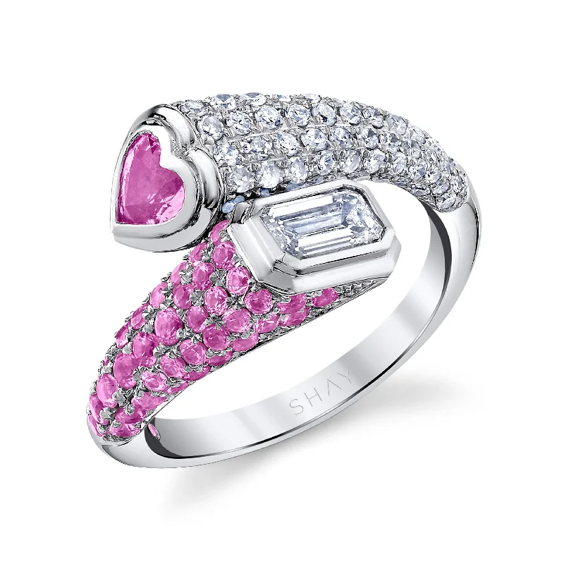 White Gold/Diamond/Pink Sapphire