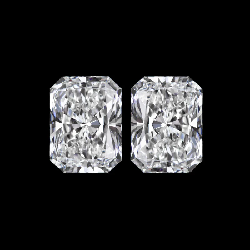 women’s vintage drop earrings-2 CARAT F VS2 LAB CREATED DIAMOND STUD EARRINGS RADIANT CUT PAIR CERTIFIED GROWN