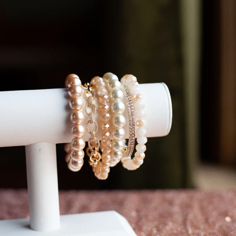 women’s chunky bracelets-Golden Hour Bracelet Stack