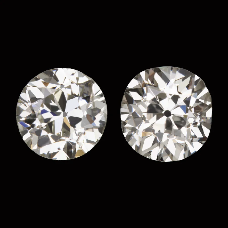 women’s custom earrings-1 CARAT OLD EUROPEAN CUT DIAMOND STUD EARRINGS J-K SI1-SI2 VINTAGE PAIR ESTATE