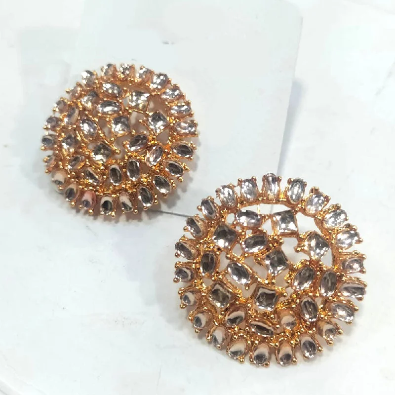 women’s silver stud earrings-Manisha Jewellery Gold Plated Kundan Stone Stud Earrings