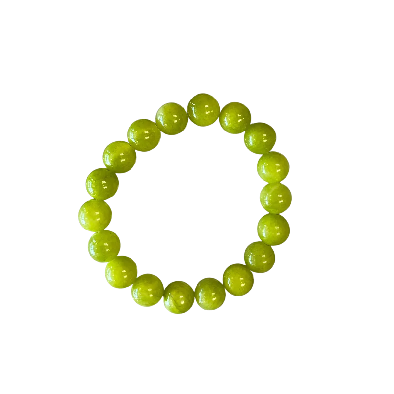 women’s diamond tennis bracelets-Lime Green Jade 10mm Bracelet