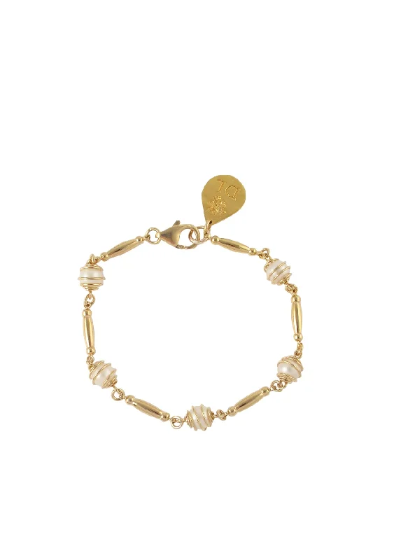 women’s colorful bangles-Caged Pearl Bracelet