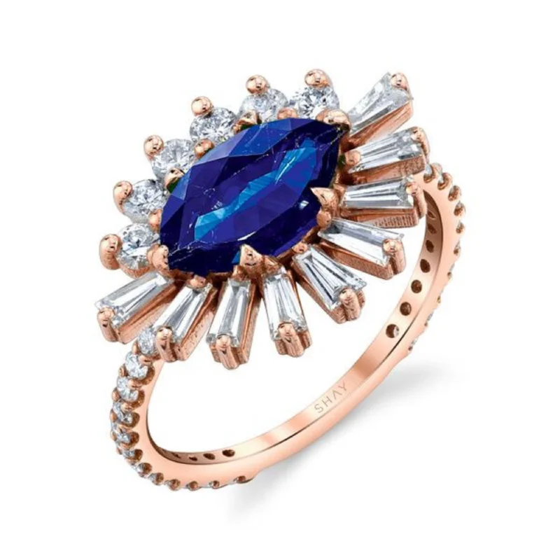 Rose Gold/Blue Sapphire