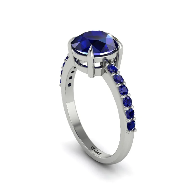 women’s affordable engagement rings-Traditional Sapphire Engagement Ring - Elaine No. 75