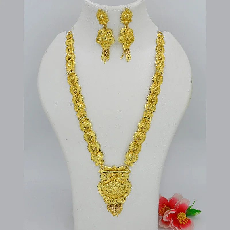 women’s diamond necklaces with chain-Mahavir Gold Plated Necklace Set