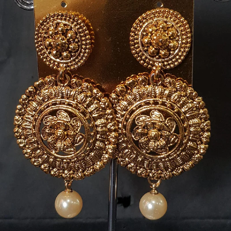 women’s personalized earrings-Shreeji Gold Plated Crystal Stone Dangler Earrings