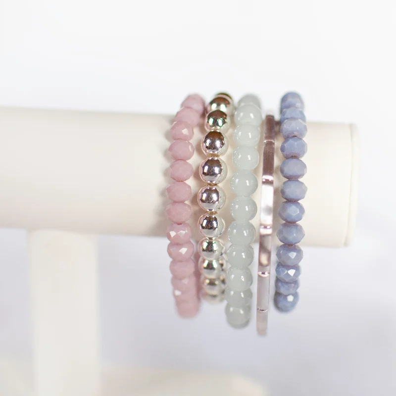 women’s leather bangles-Sweet Pea Summer Bracelet Stack