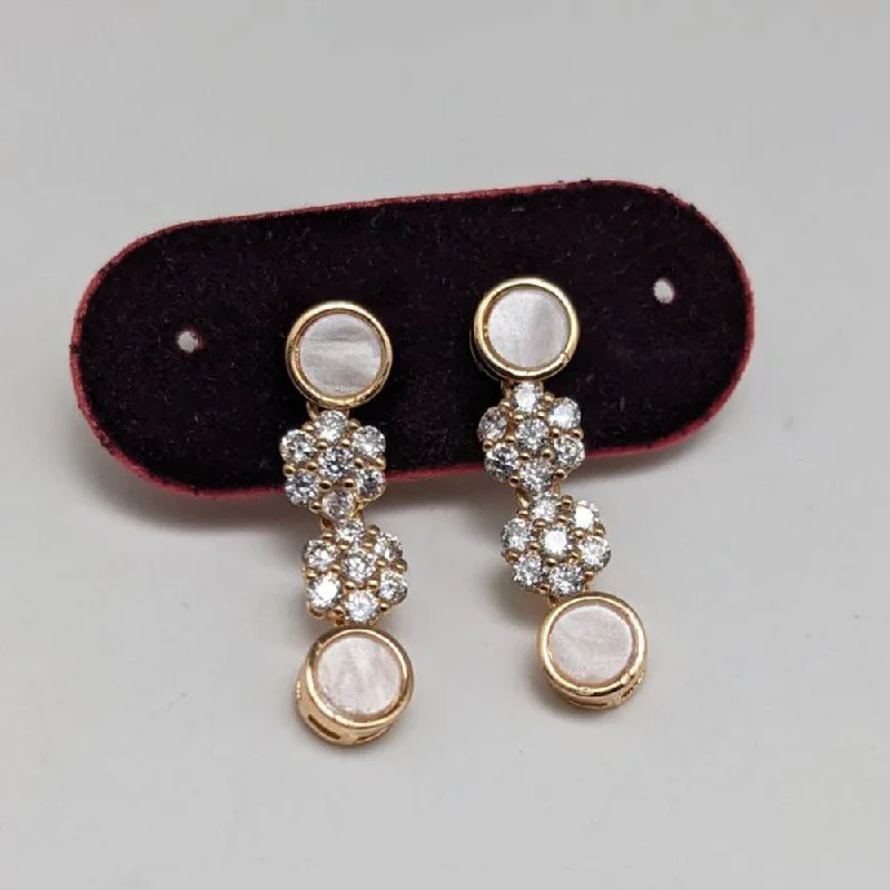 women’s elegant earrings-Aamrapali  Gold  Plated  American  Diamond  Dangler  Earrings