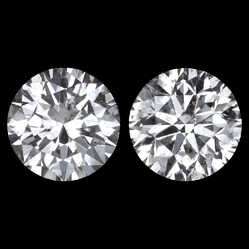 women’s beaded earrings-2.05ct EXCELLENT CUT F-G SI DIAMOND STUD EARRINGS NATURAL ROUND PAIR 2 CARAT 2ct