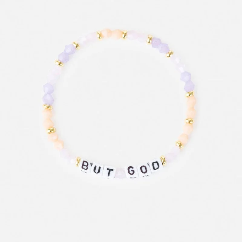 women’s chunky gold bracelets-But God Letter Bracelet