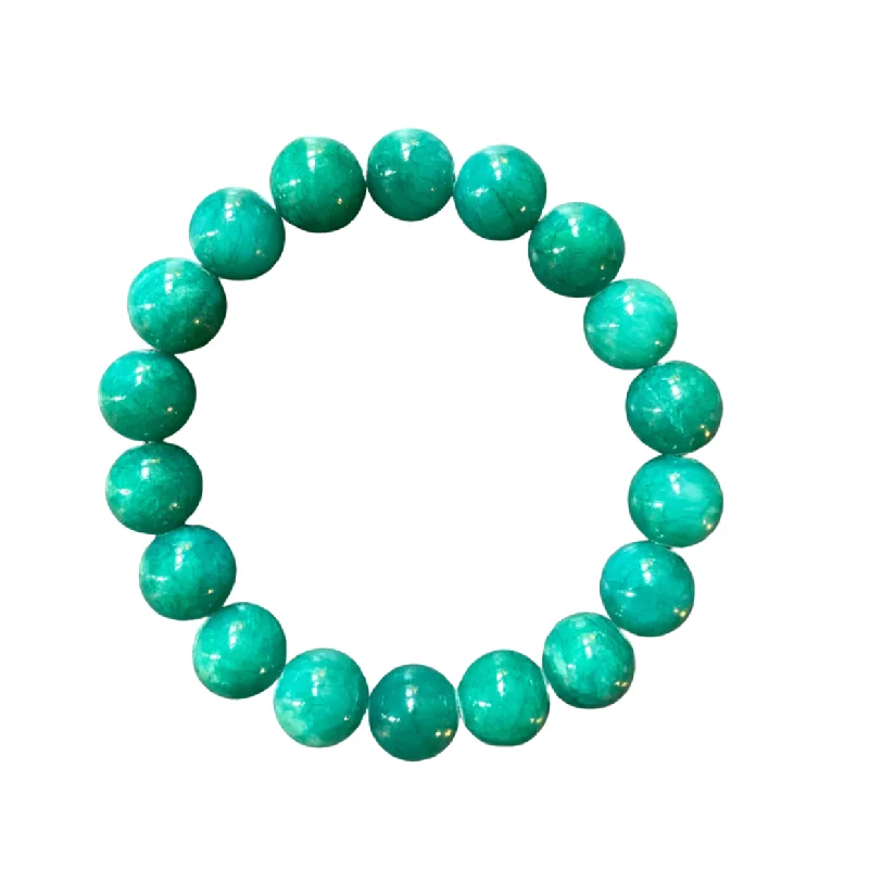 women’s personalized charm bracelets-Sea Green Jade 10mm Bracelet