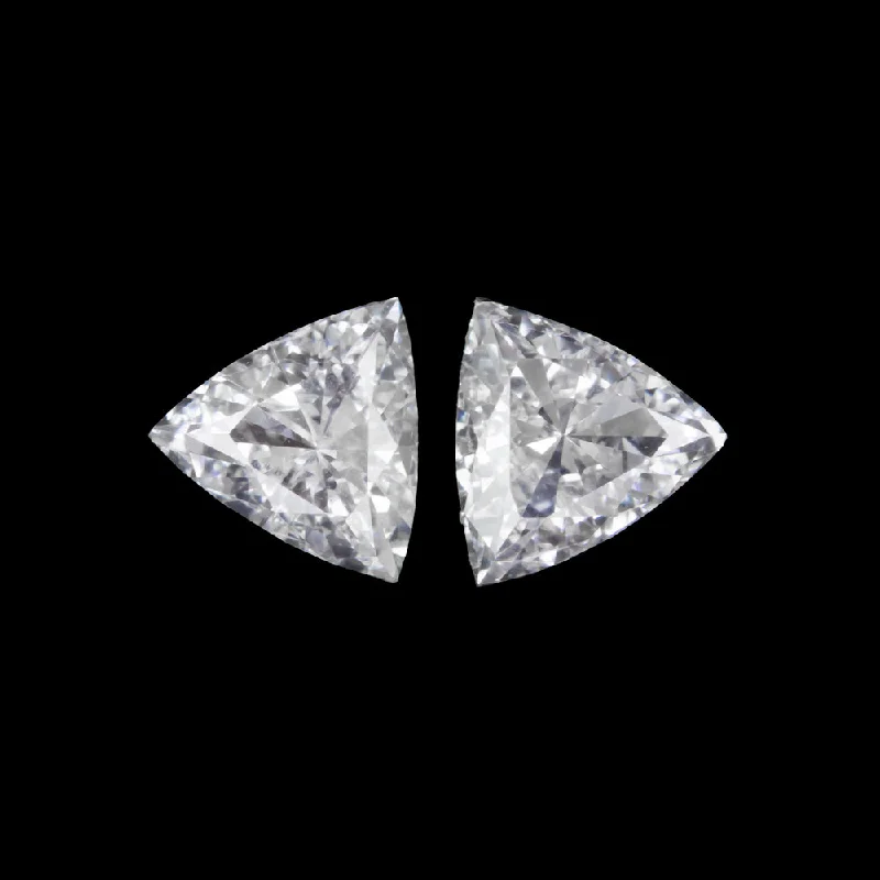 women’s crystal drop earrings-NATURAL DIAMOND TRILLION CUT MATCHING PAIR 0.22ct LOOSE ACCENT STUD EARRINGS