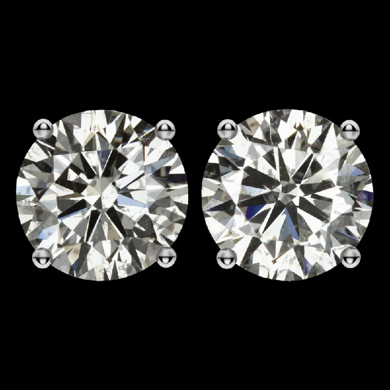 women’s geometric stud earrings-2.04ct EXCELLENT CUT DIAMOND STUD EARRINGS NATURAL ROUND BRILLIANT PAIR 2 CARAT