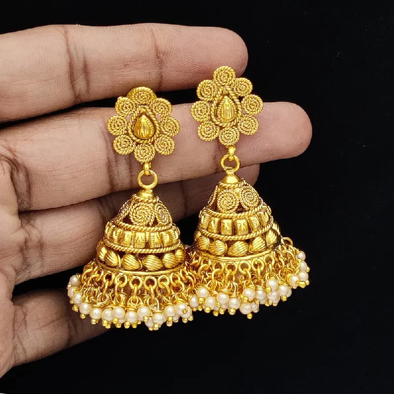 women’s pearl drop earrings-Jewel Addiction Gold Plated Jhumki Earrings