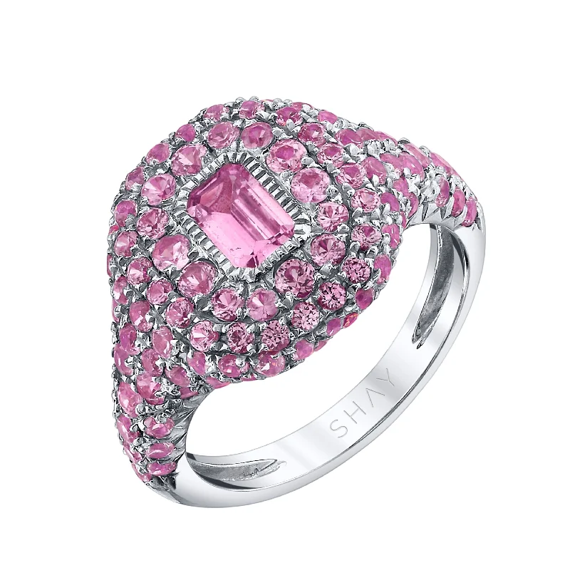 White Gold/Pink Sapphire