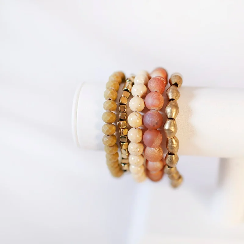 women’s round bangles-Soft Autumn Bracelet Stack