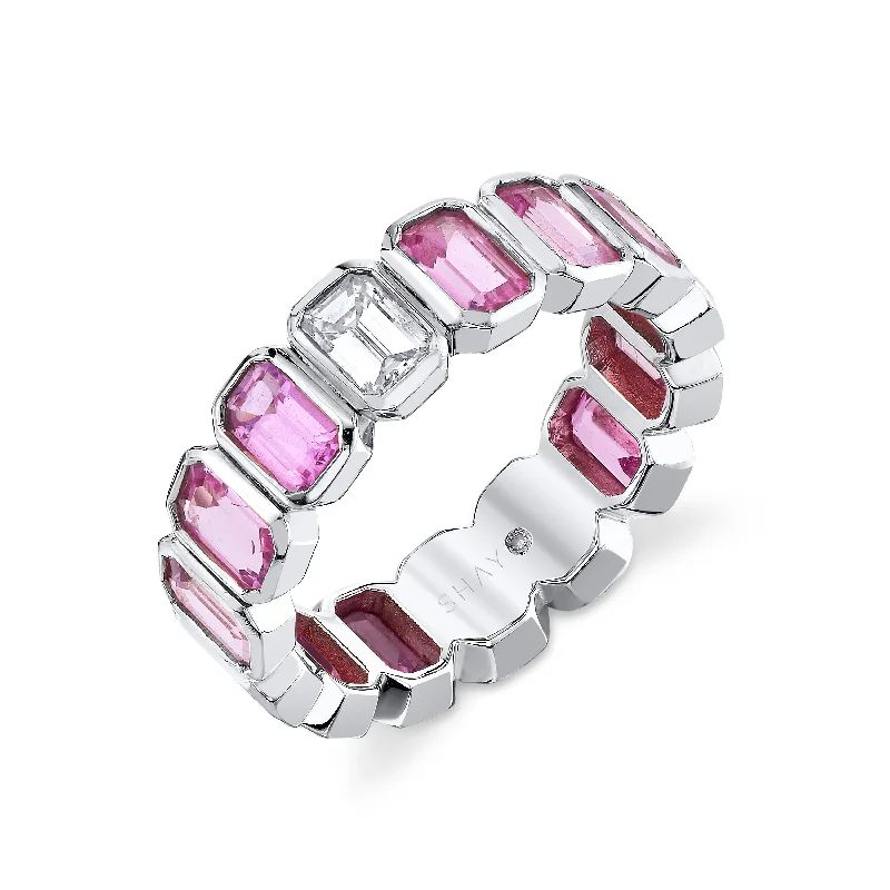 White Gold/Pink Sapphire