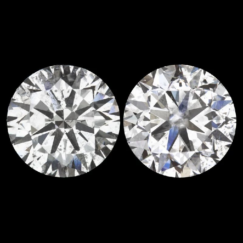 women’s chunky earrings-1.65ct VERY GOOD CUT DIAMOND STUD EARRINGS MATCHING PAIR ROUND BRILLIANT CLASSIC