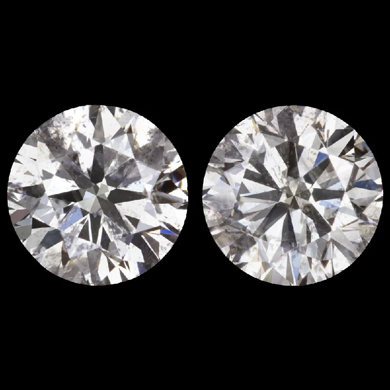 women’s hoop earrings-4.01ct VERY GOOD CUT DIAMOND STUD EARRINGS ROUND BRILLIANT MATCHING PAIR 4 CARAT