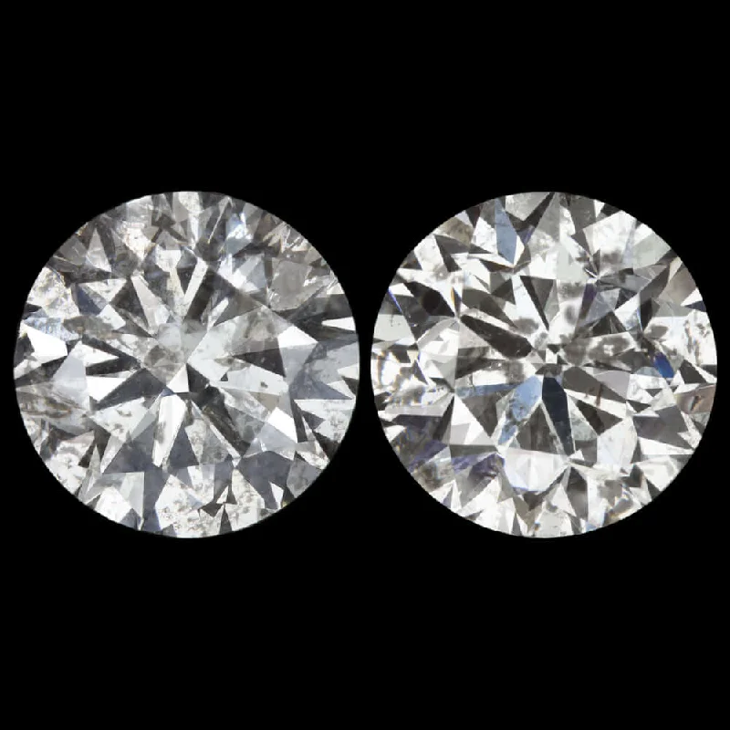 women’s colorful earrings-6.17ct VERY GOOD CUT DIAMOND STUD EARRINGS ROUND BRILLIANT NATURAL PAIR 6 CARAT