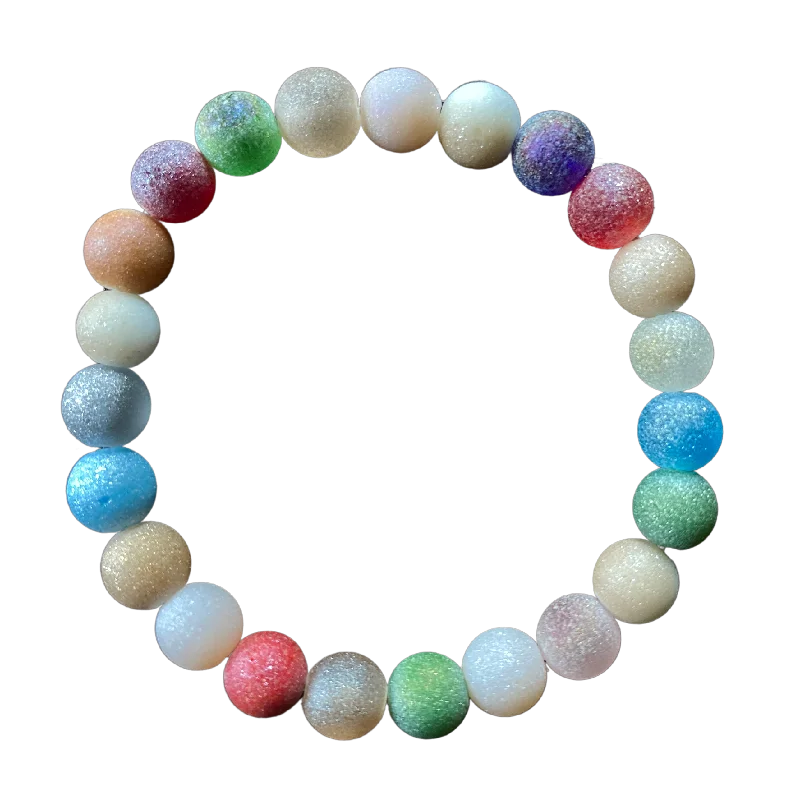 women’s stackable bangles-Easter Parade Matte Pastel Mix 8mm Bracelet