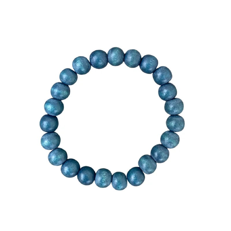 women’s bold bracelets-Air Force Blue Wood 8mm Bracelet