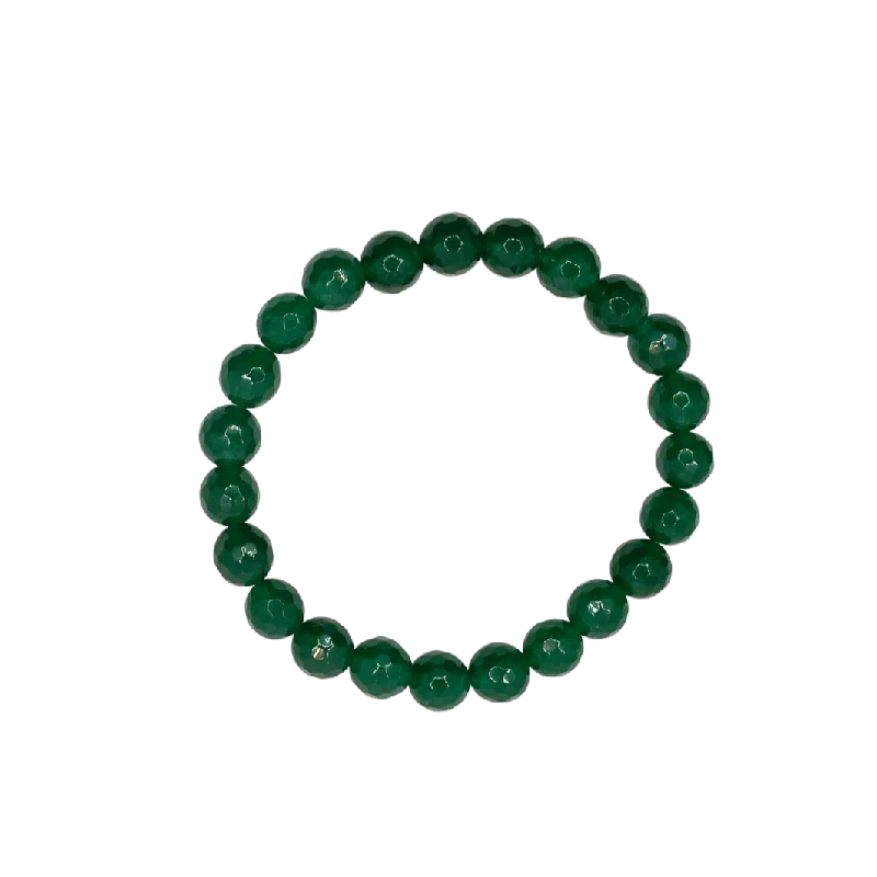 women’s tennis bracelets-Emerald Green Jade Faceted 8mm Bracelet