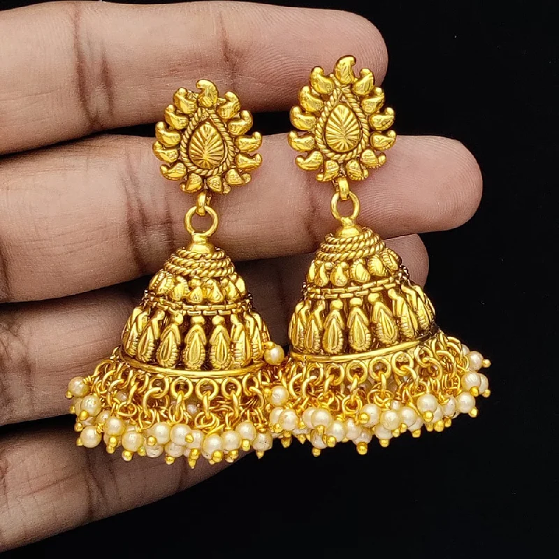 women’s leaf earrings-Jewel Addiction Gold Plated Jhumki Earrings