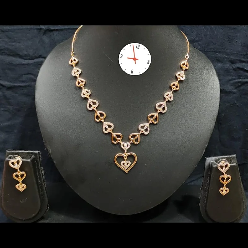 women’s anniversary necklaces-Manisha Jewellery Austrian Stone Heart Shape Necklace Set